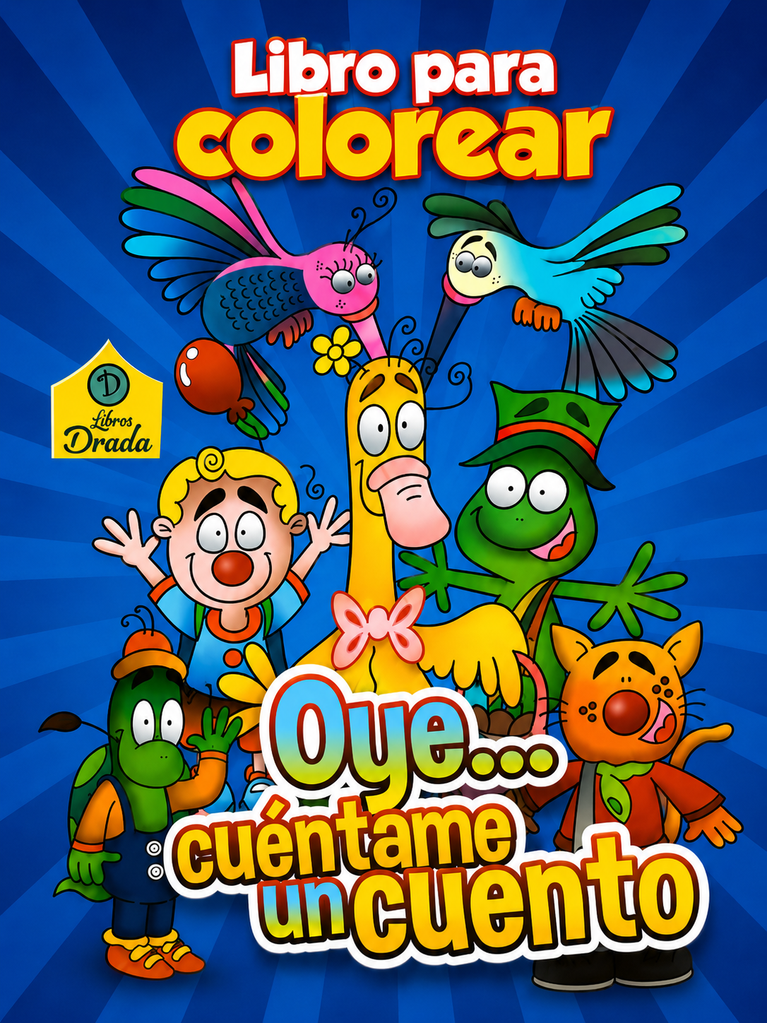 Portada Libro para colorear Oye cuéntame un cuento