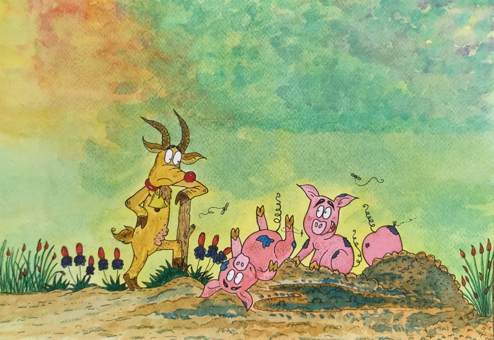 Ilustración de fábula de Juan Manuel Drada